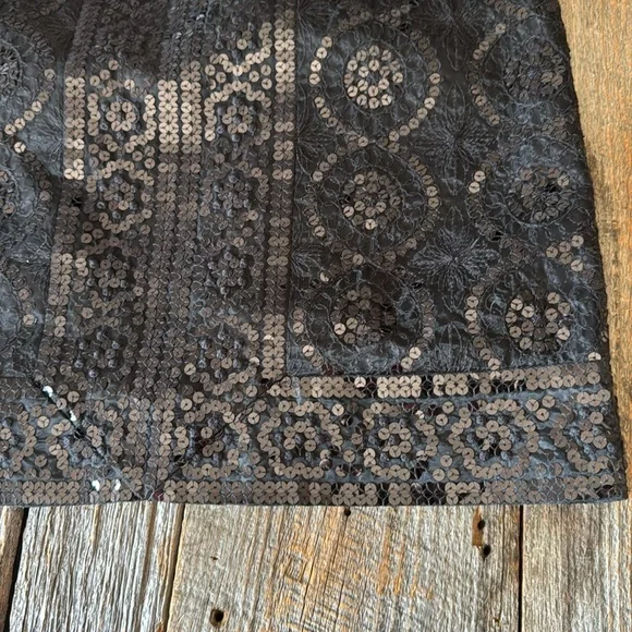Tory Burch Isis Sequin Black Skirt Size 10 - Picture 9 of 11